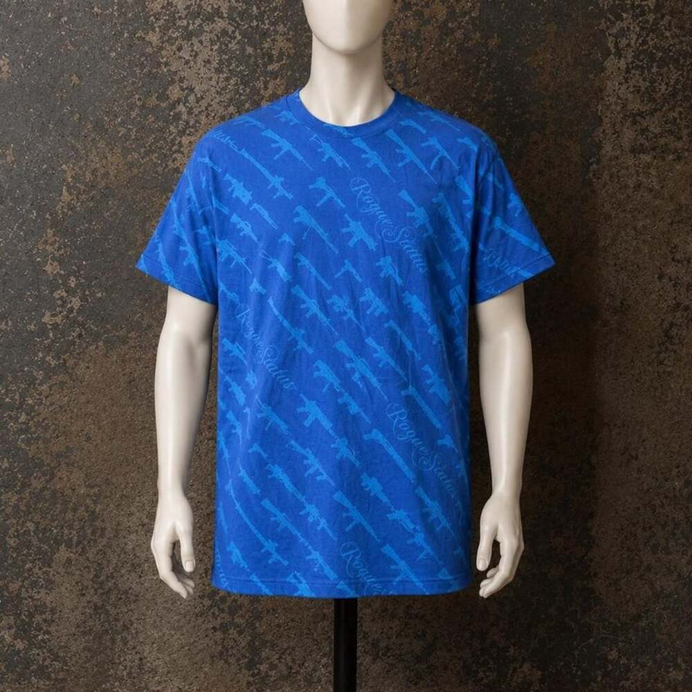 Rogue Status Gun Show T-Shirt Size Small Blue Y2K Skater